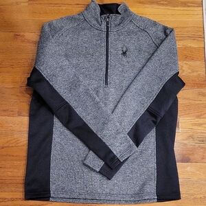 Spyder Black and Gray Fleece Lined Quarter Zip